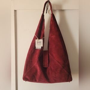 Haute Hippe Triangle Hobo Suede BAG